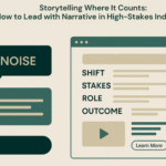 Illustration of a brand message moving from generic to compelling through a storytelling framework, symbolizing clarity and connection.